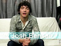 Josh Bensan lies on the sofa while performing unforgettable masturbation!